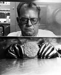 Man with sources of radiation